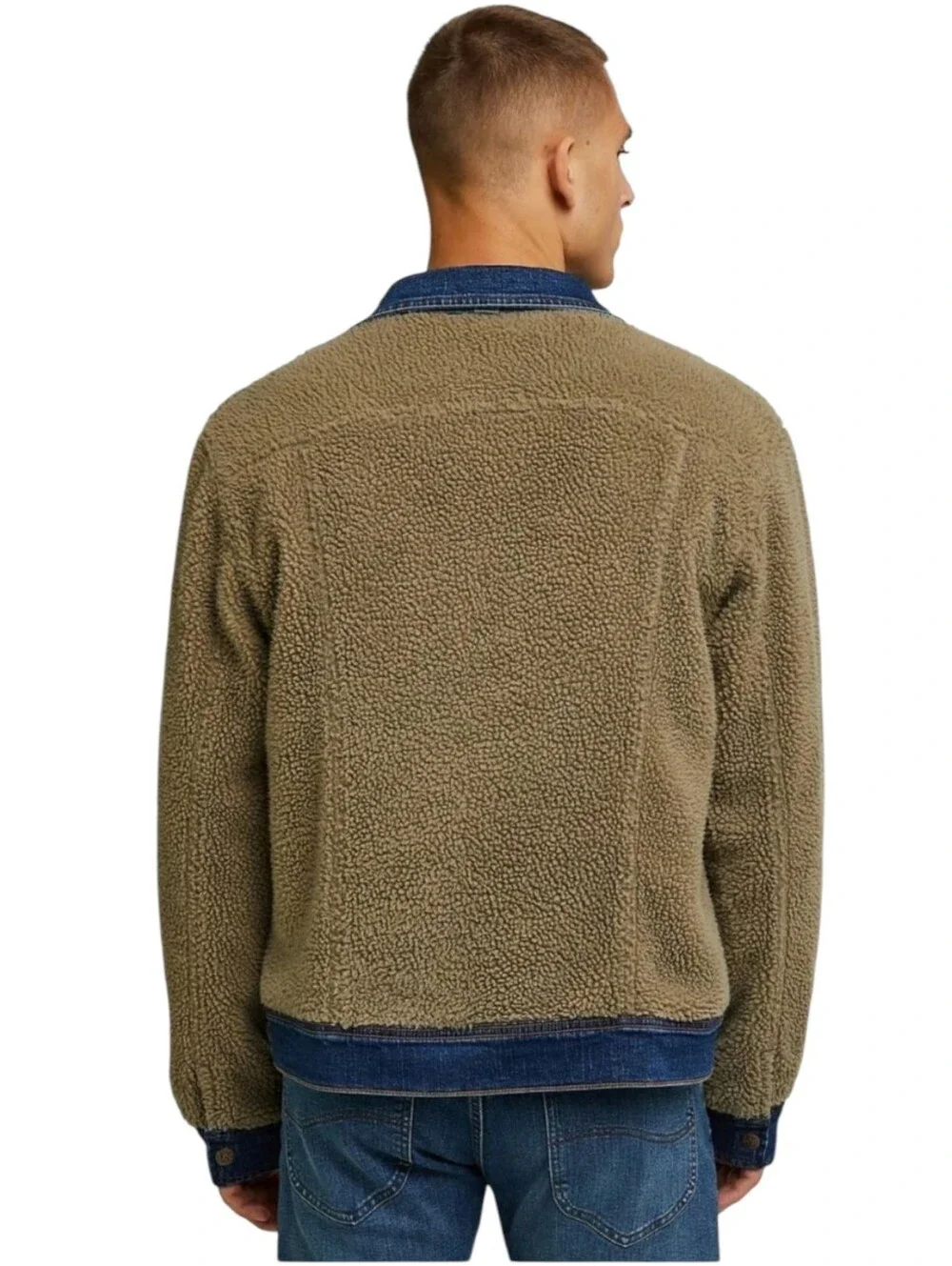 Lee Reversible Denim & Sherpa Fleece Jacket Men's Size S NWT